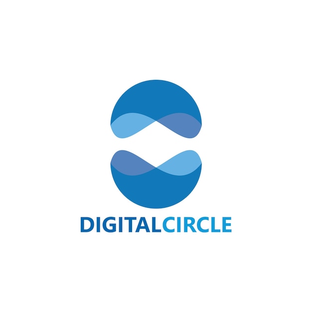 Vector de diseño de plantilla de logotipo de círculo digital