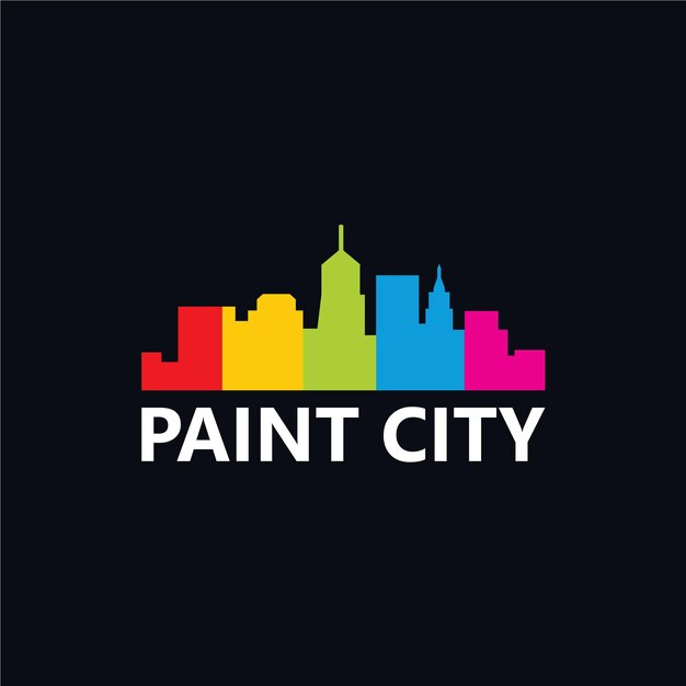 Vector de diseño de plantilla de logotipo de ciudad de pintura