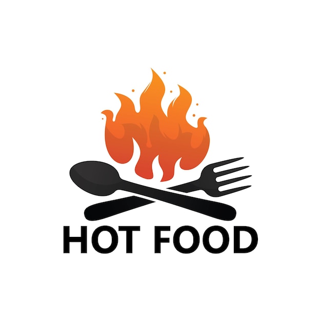 Vector de diseño de plantilla de logotipo de comida caliente