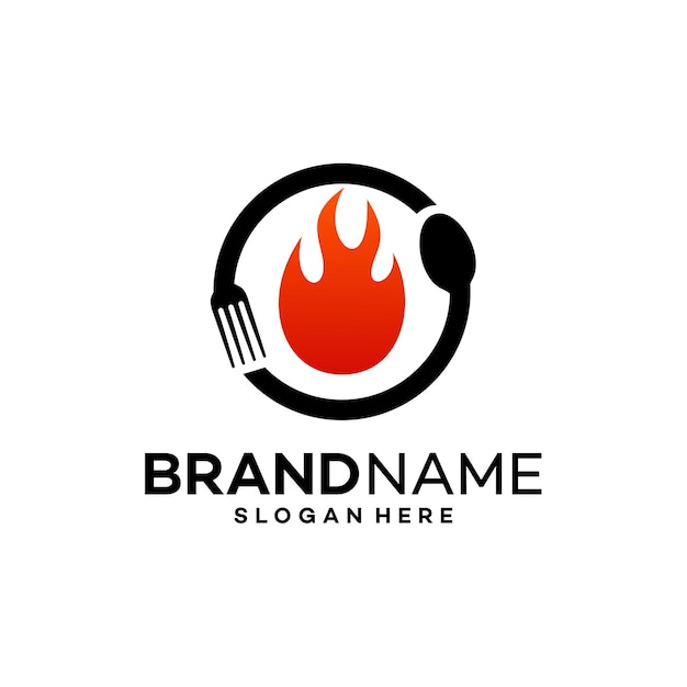 Vector de diseño de plantilla de logotipo de comida caliente