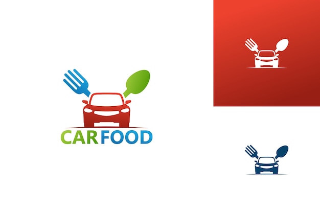 Vector de diseño de plantilla de logotipo de comida de coche, emblema, concepto de diseño, símbolo creativo, icono