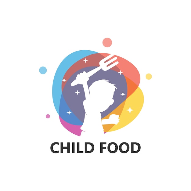 Vector de diseño de plantilla de logotipo de comida para niños, emblema, concepto de diseño, símbolo creativo, icono