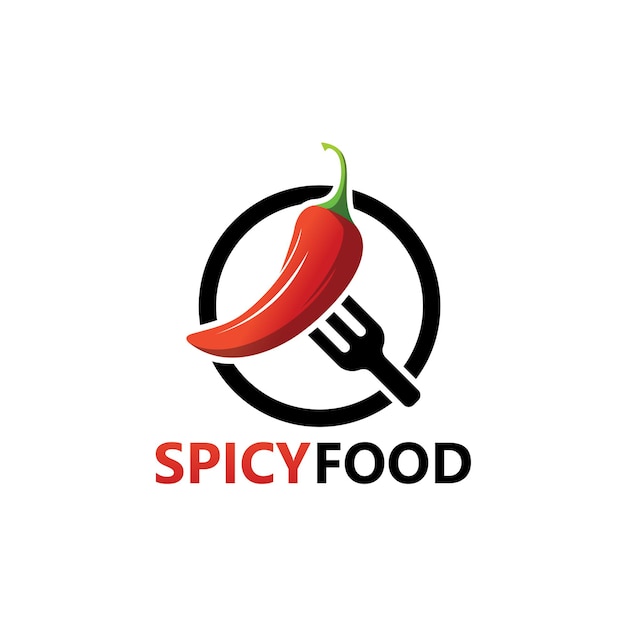 Vector de diseño de plantilla de logotipo de comida picante