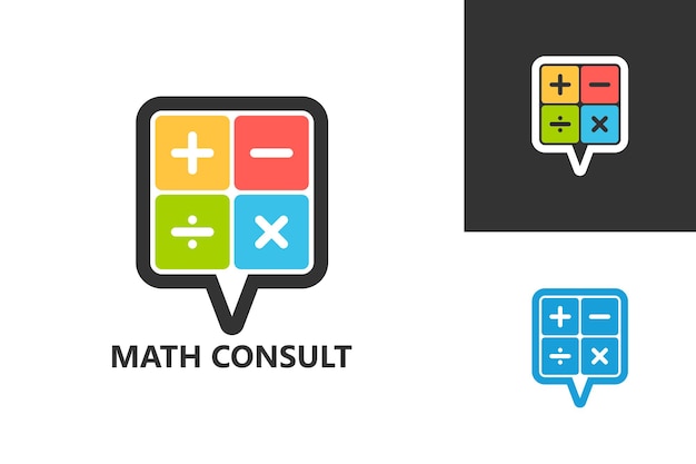 Vector de diseño de plantilla de logotipo de consulta de matemáticas, emblema, concepto de diseño, símbolo creativo, icono