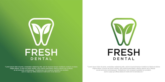 Vector de diseño de plantilla de logotipo dental de naturaleza