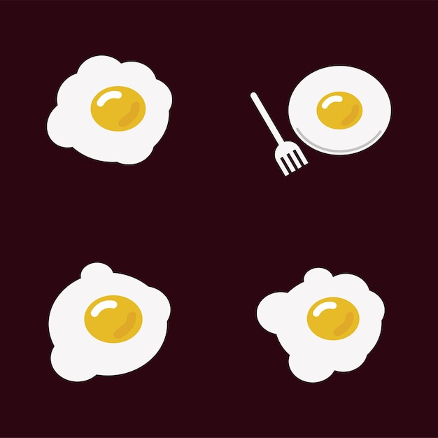 Vector de diseño de plantilla de logotipo de desayuno de huevo, comida sana