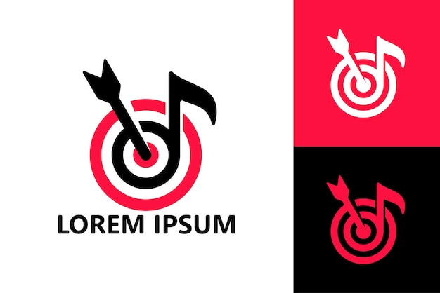 Vector de diseño de plantilla de logotipo de destino de flecha de música