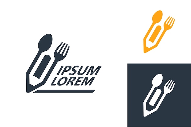 Vector de diseño de plantilla de logotipo de escritor de comida de lápiz