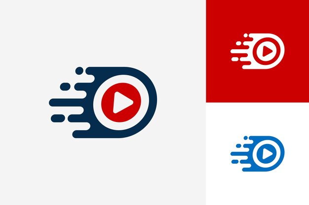 Vector de diseño de plantilla de logotipo de Fast Play Media, emblema, concepto de diseño, símbolo creativo, icono