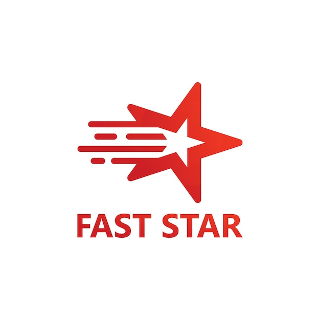 Vector de diseño de plantilla de logotipo fast star, emblema, concepto de diseño, símbolo creativo, icono