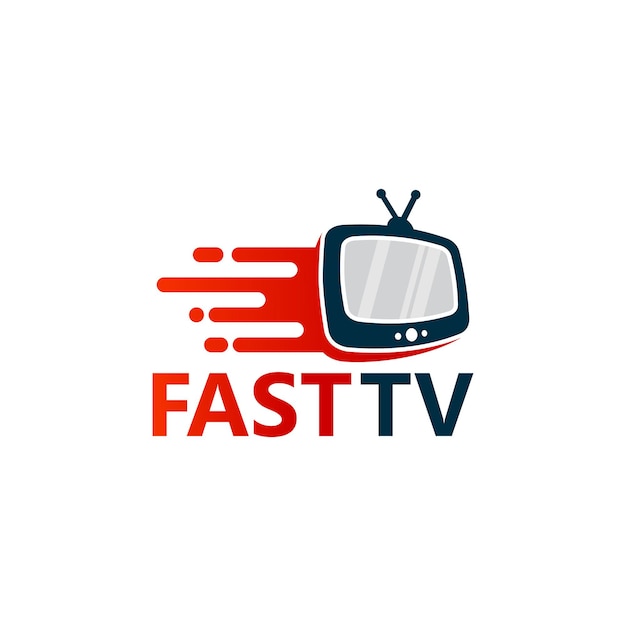 Vector de diseño de plantilla de logotipo de Fast Television, emblema, concepto de diseño, símbolo creativo, icono
