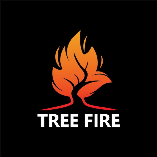 Vector de diseño de plantilla de logotipo de fuego de árbol