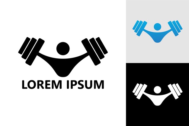 Vector de diseño de plantilla de logotipo de gimnasio de gente feliz