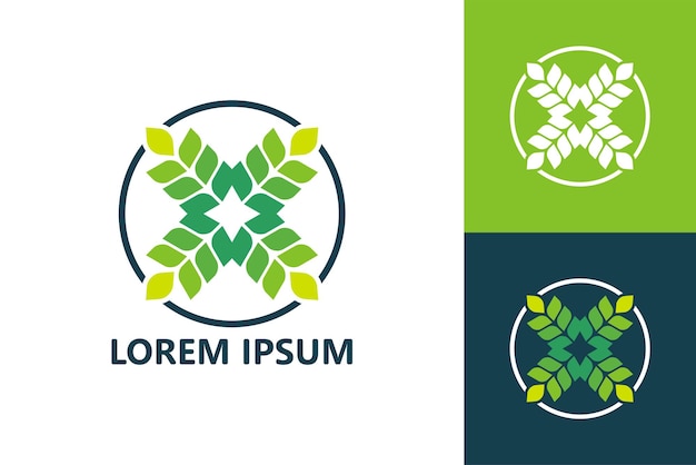 Vector de diseño de plantilla de logotipo de hoja de círculo