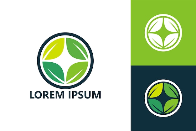 Vector de diseño de plantilla de logotipo de hoja de círculo