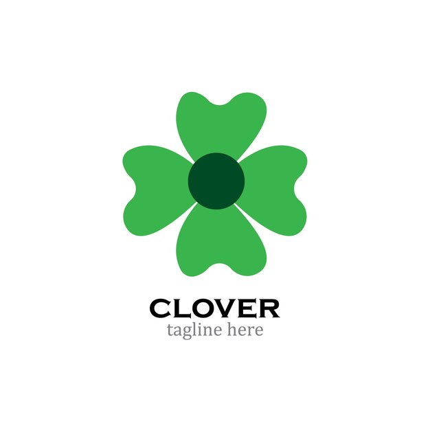 Vector de diseño de plantilla de logotipo de hoja de trébol verde