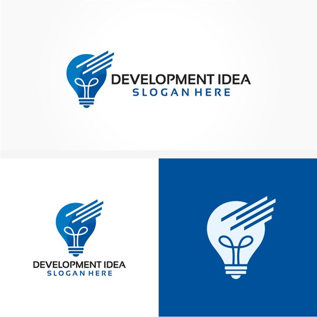 Vector de diseño de plantilla de logotipo de idea digital, ilustración de logotipo de diseños de plantilla de idea de desarrollo