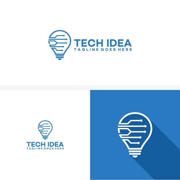 Vector de diseño de plantilla de logotipo de idea digital, Vector de diseño de plantilla de logotipo de idea tecnológica