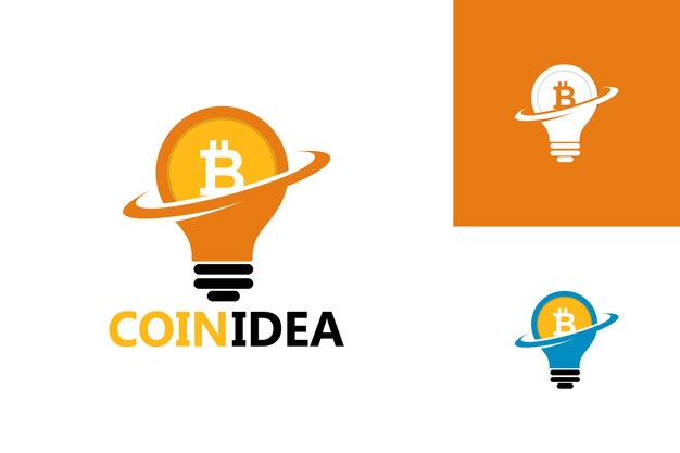 Vector de diseño de plantilla de logotipo de idea de moneda, emblema, concepto de diseño, símbolo creativo, icono