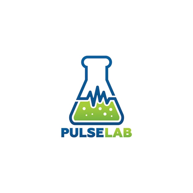 Vector de diseño de plantilla de logotipo de laboratorio de pulso, emblema, concepto de diseño, símbolo creativo, icono
