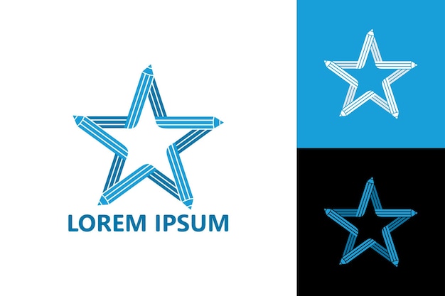 Vector de diseño de plantilla de logotipo de lápiz estrella