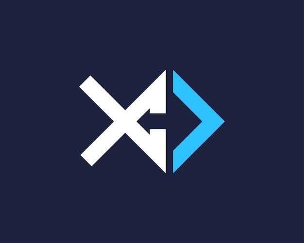 Vector de diseño de plantilla de logotipo de letra x flecha abstracta