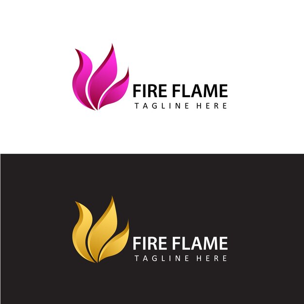 Vector de diseño de plantilla de logotipo de llama de fuego