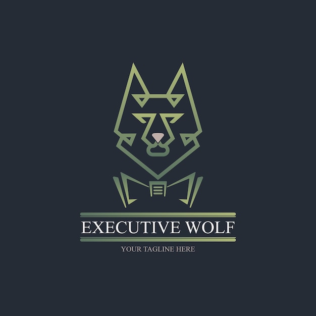 vector de diseño de plantilla de logotipo de lujo de lobo ejecutivo para marca o empresa y otros