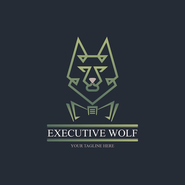 Vector de diseño de plantilla de logotipo de lujo de lobo ejecutivo para marca o empresa y otros