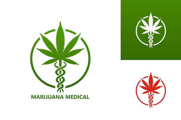 Vector de diseño de plantilla de logotipo médico de marihuana, emblema, concepto de diseño, símbolo creativo, icono