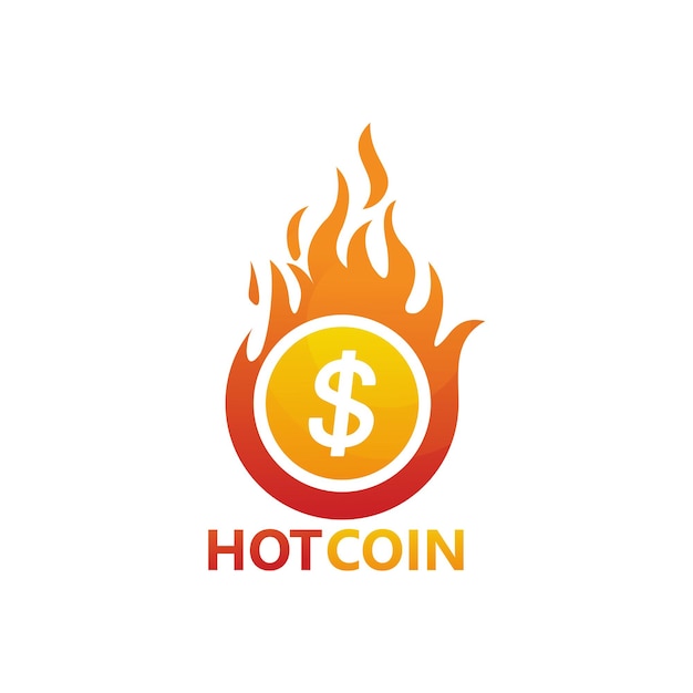 Vector de diseño de plantilla de logotipo de moneda caliente, emblema, concepto de diseño, símbolo creativo, icono