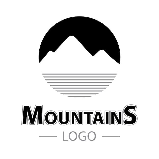 Vector de diseño de plantilla de logotipo de montaña y agua Concepto de diseño de emblema de agua Icono de símbolo creativo