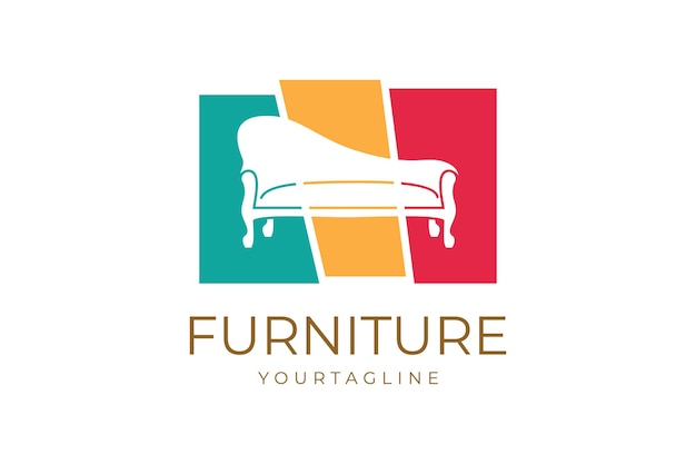 Vector de diseño de plantilla de logotipo de muebles