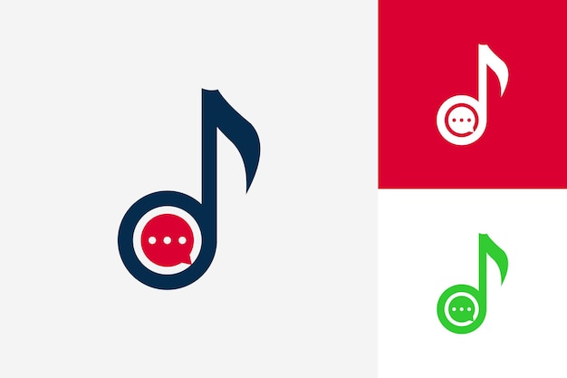 Vector de diseño de plantilla de logotipo de música de chat, emblema, concepto de diseño, símbolo creativo, icono