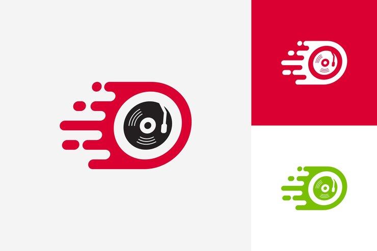 Vector vector de diseño de plantilla de logotipo de música rápida, emblema, concepto de diseño, símbolo creativo, icono