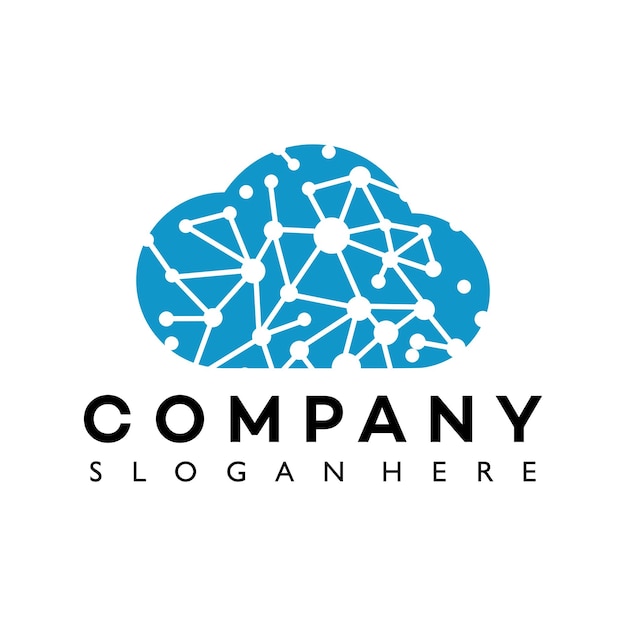 Vector de diseño de plantilla de logotipo de nube digital