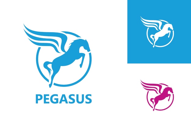 Vector vector de diseño de plantilla de logotipo de pegasus, emblema, concepto de diseño, símbolo creativo, icono