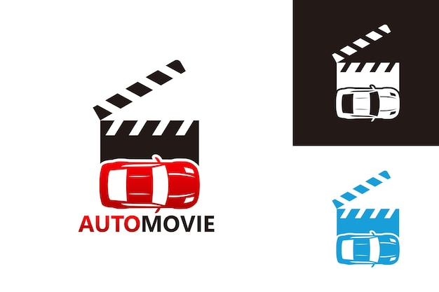 Vector de diseño de plantilla de logotipo de película automotriz, emblema, concepto de diseño, símbolo creativo, icono