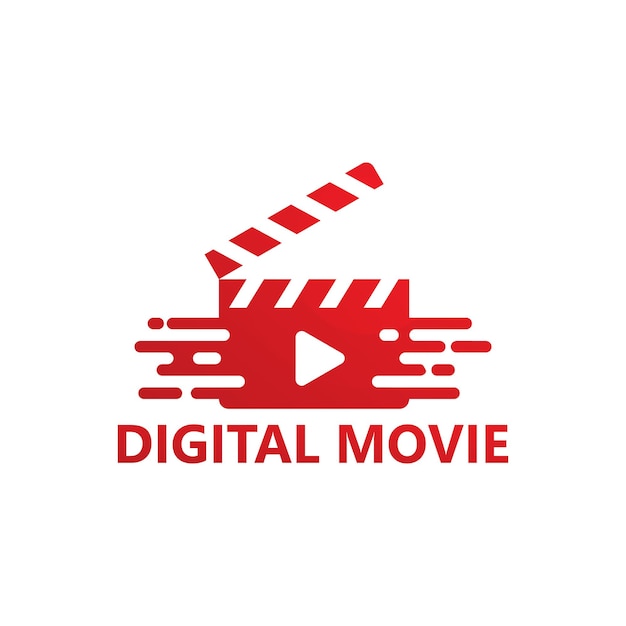 Vector de diseño de plantilla de logotipo de película digital, emblema, concepto de diseño, símbolo creativo, icono