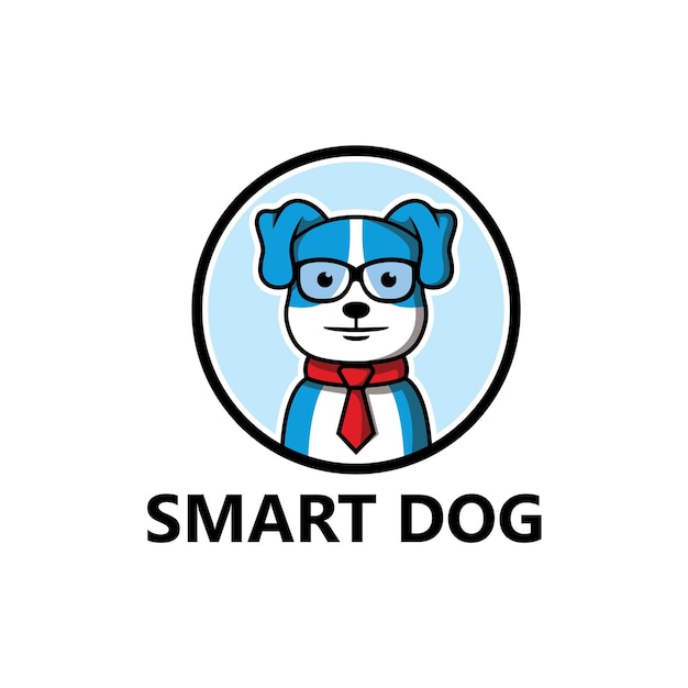 Vector de diseño de plantilla de logotipo de perro inteligente