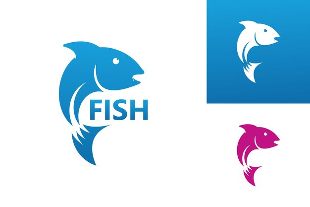 Vector de diseño de plantilla de logotipo de pescado, emblema, concepto de diseño, símbolo creativo, icono