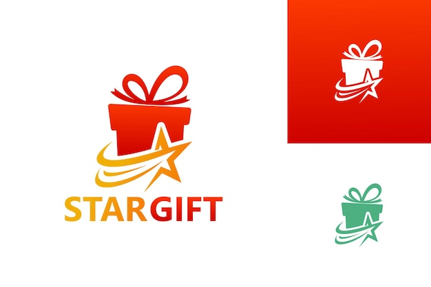 Vector de diseño de plantilla de logotipo de regalo estrella, emblema, concepto de diseño, símbolo creativo, icono