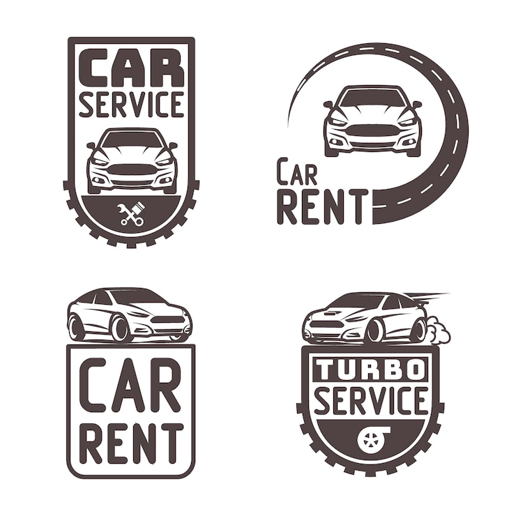 Vector vector de diseño de plantilla de logotipo de reparación de alquiler de coche automotriz