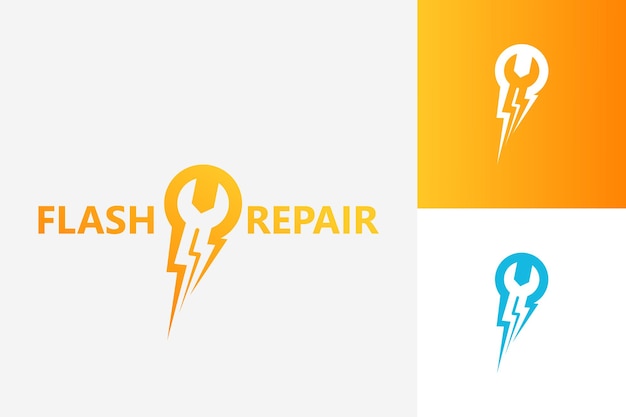 Vector de diseño de plantilla de logotipo de reparación de flash, emblema, concepto de diseño, símbolo creativo, icono