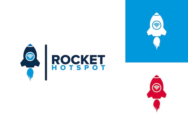 Vector de diseño de plantilla de logotipo de Rocket Hotspot, emblema, concepto de diseño, símbolo creativo, icono