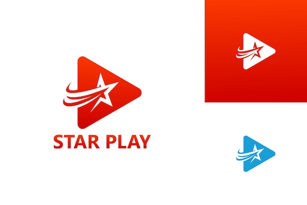 Vector de diseño de plantilla de logotipo Star Video Play, emblema, concepto de diseño, símbolo creativo, icono