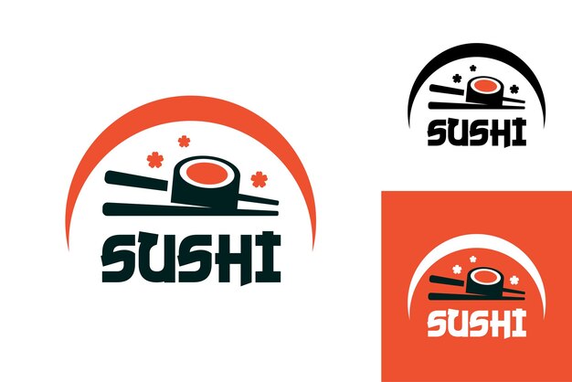 Vector de diseño de plantilla de logotipo de sushi