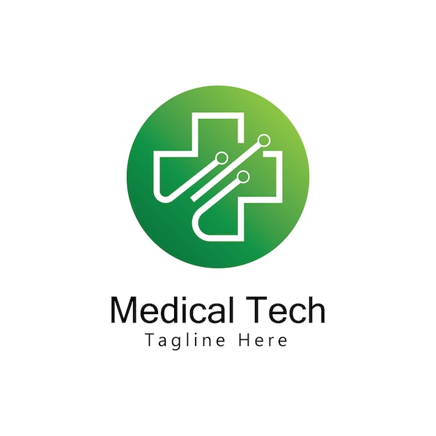 Vector de diseño de plantilla de logotipo de tecnología médica. icono. símbolo. emblema