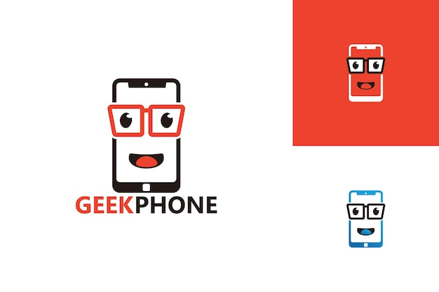 Vector de diseño de plantilla de logotipo de teléfono geek, emblema, concepto de diseño, símbolo creativo, icono
