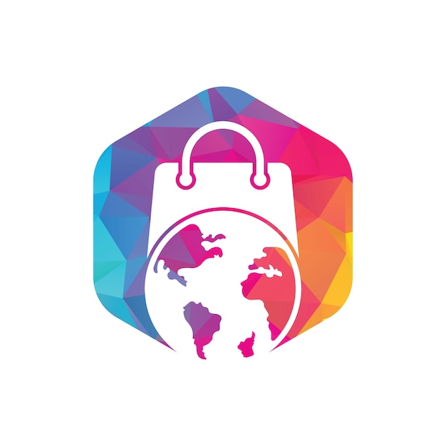 Vector de diseño de plantilla de logotipo de tienda mundial